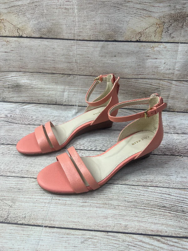 Colorful and vibrant women's shoe patternsSandals Heels Wedge By Cole-haan In Coral, Size: 8