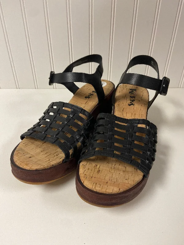 Chic and sophisticated women's footwear for workSandals Heels Wedge By Korks In Black, Size: 8