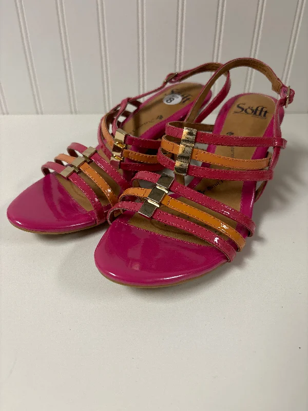 Comfy casual women's shoes for everyday wearSandals Heels Wedge By Sofft In Pink, Size: 8