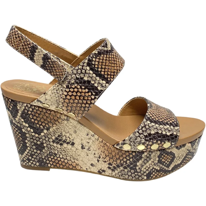 Chic and sophisticated women's footwear for workSandals Heels Wedge By Vince Camuto In Snakeskin Print, Size: 6.5