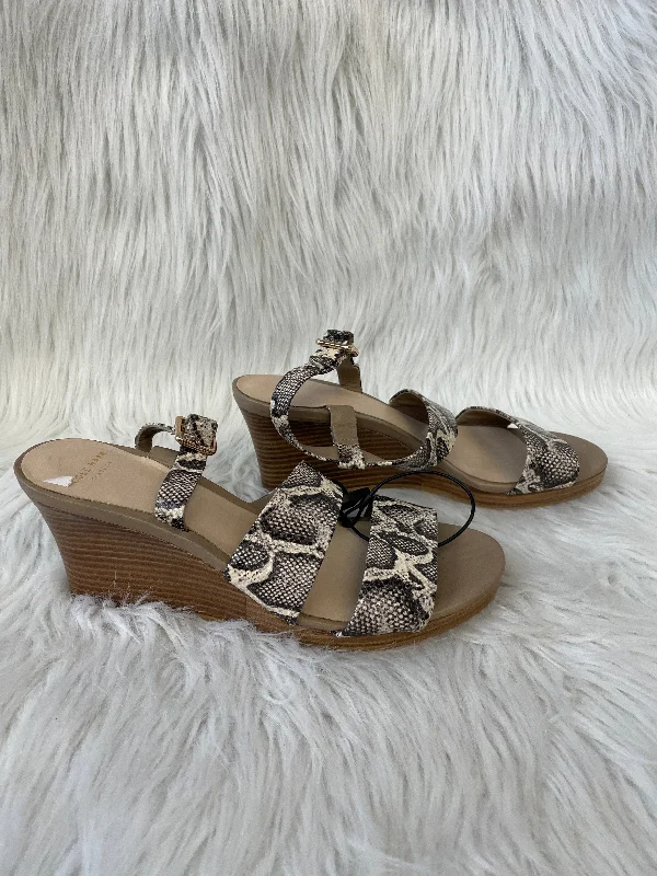 Feminine and dainty women's shoe designsSnakeskin Print Sandals Heels Wedge Cole-haan, Size 6.5