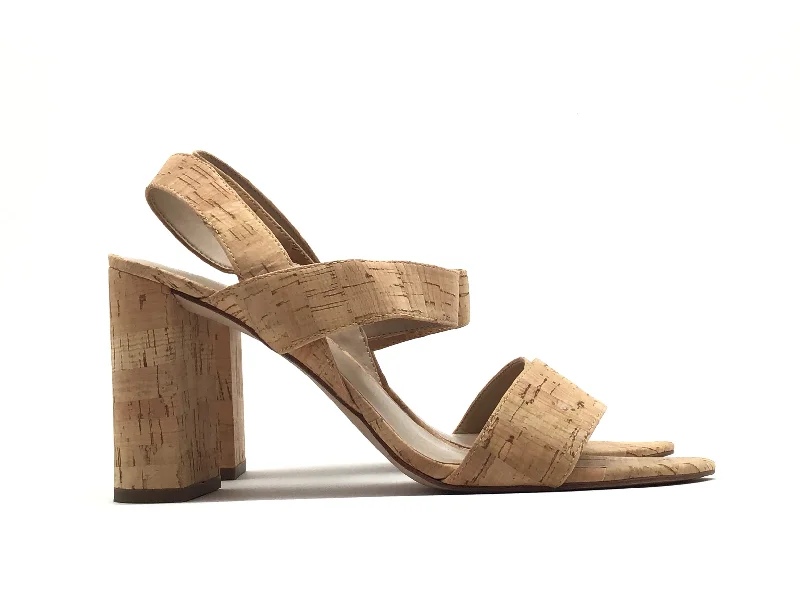 Elegant and classic women's shoes for prom nightTan Sandals Heels Block Ann Taylor, Size 10