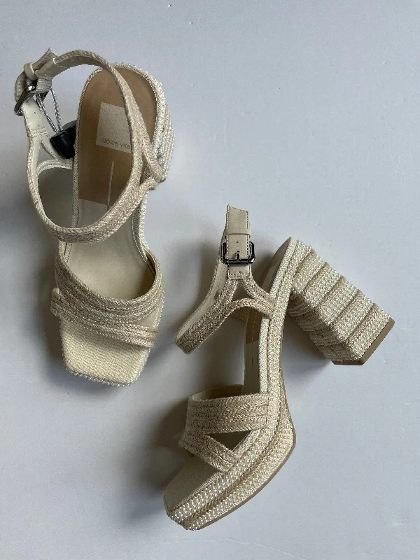 Stylish and elegant women's shoes for weddingsTan Sandals Heels Block Dolce Vita, Size 9
