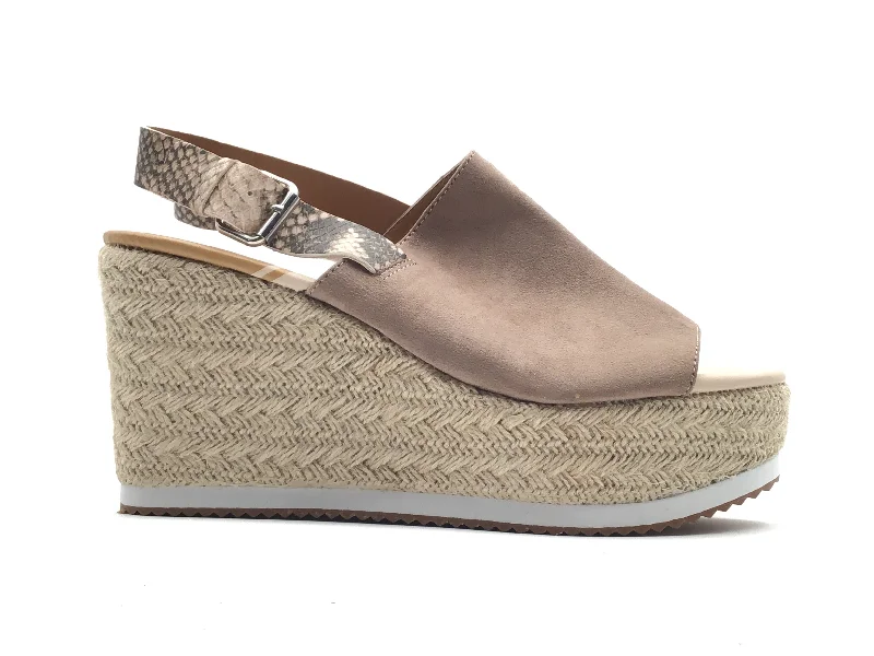 Stylish and supportive women's shoes for plantar fasciitisTaupe Sandals Heels Wedge Dolce Vita, Size 10