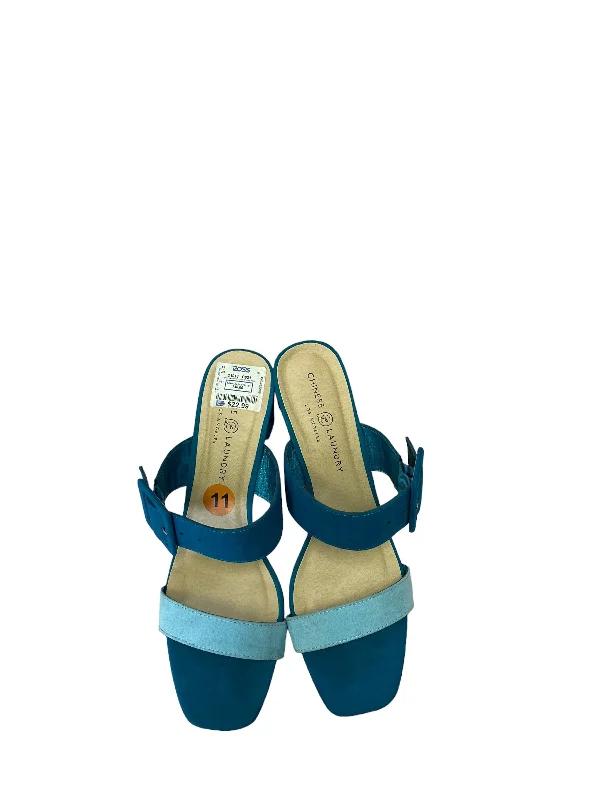 Versatile and stylish women's shoes for everyday chicTeal Sandals Heels Block Chinese Laundry, Size 11