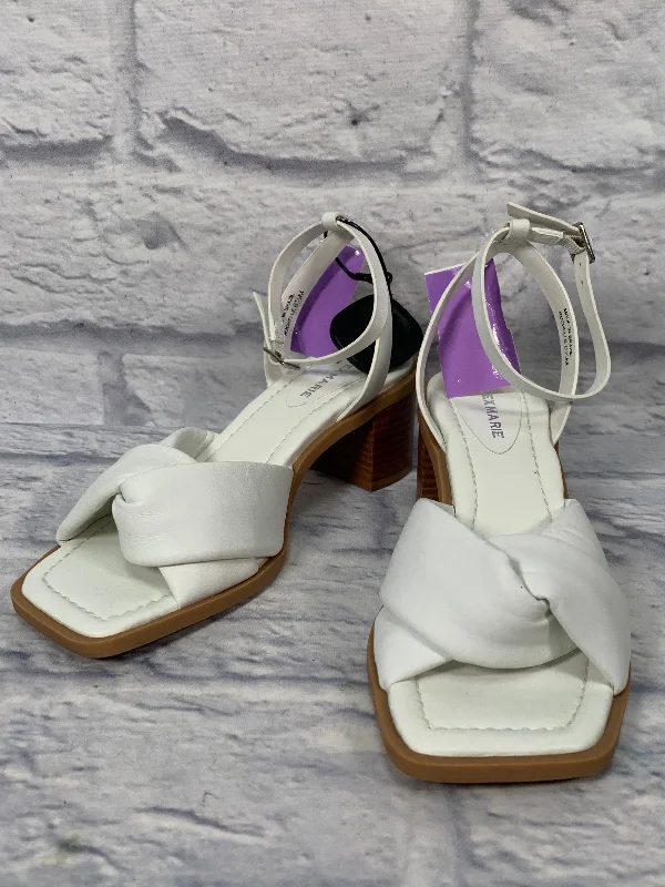 Luxurious and comfortable women's shoe options for special occasionsWhite Sandals Heels Block Alex Marie, Size 6.5