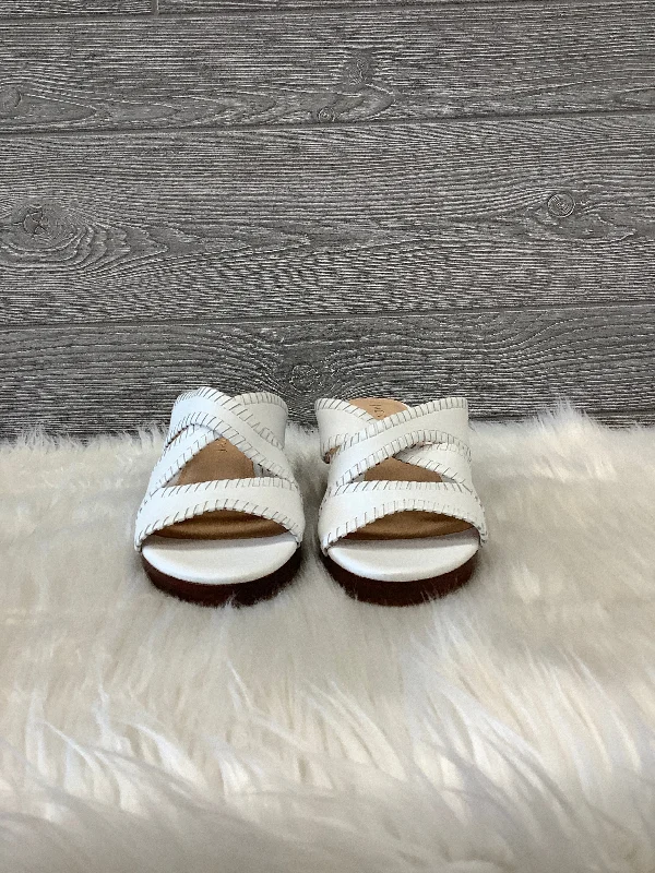 Warm and cozy women's shoes for winterWhite Sandals Heels Wedge Jack Rogers, Size 6.5