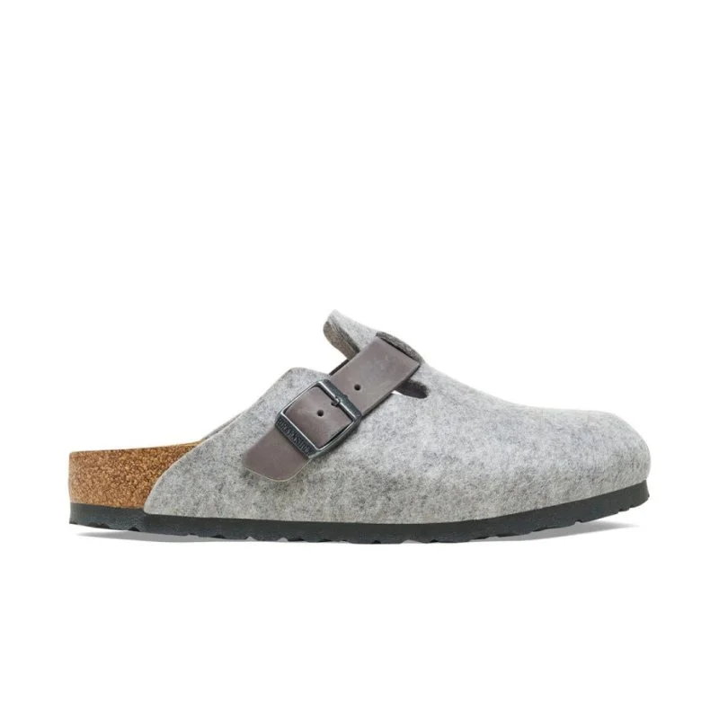 Elegant and refined women's shoe designsBirkenstock Boston - Light Gray Wool Felt/Leather