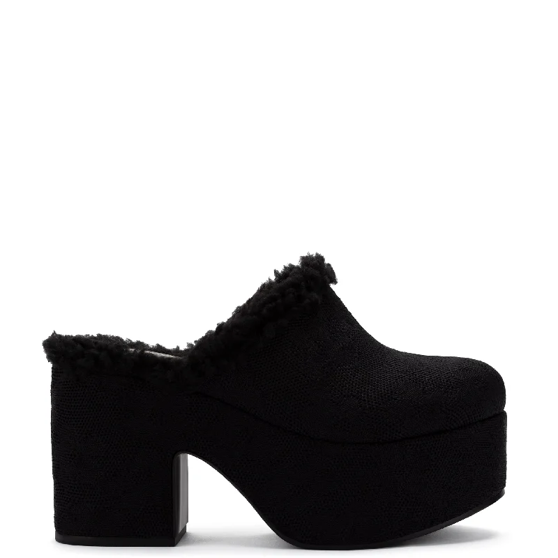 Durable and reliable women's shoesMiso Platform Clog In Black Knit