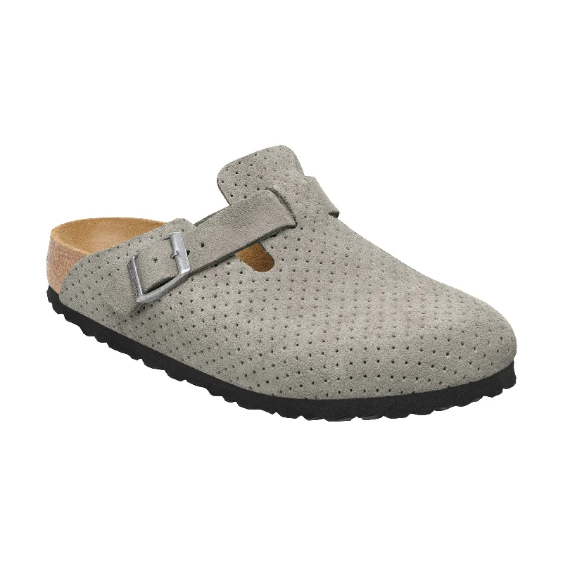 Comfy and stylish women's shoes for walkingBoston Stone Coin Embossed Suede Leather