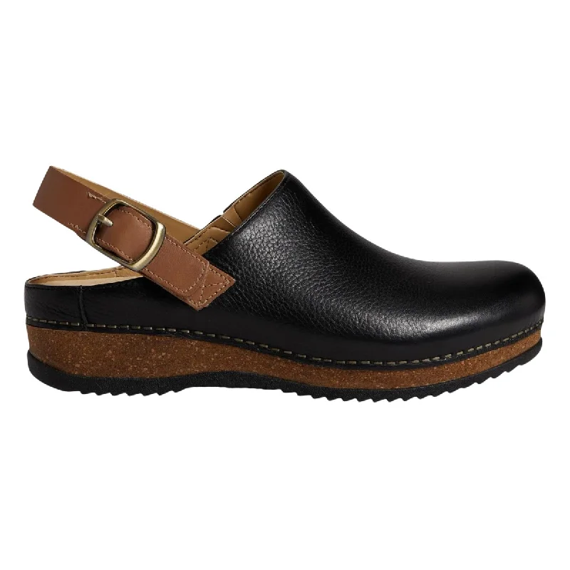 Chic and versatile women's footwearDansko Women's Merrin Black Waxy Milled Mule