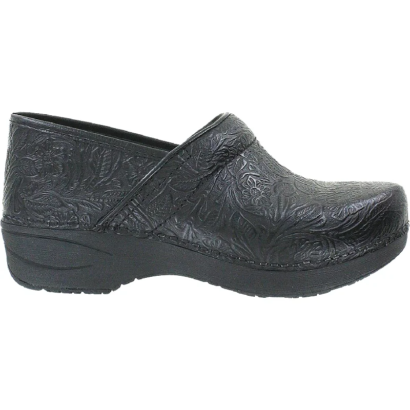 Elegant and classic women's shoes for bridal partiesWomen's Dansko XP 2.0 Black Floral Tooled Leather