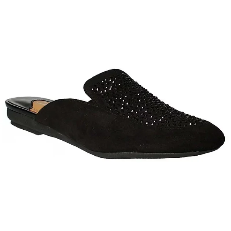 Bold and colorful women's shoes for making a statementJ. Renee Haziza Black Suede/Rhinestone Mules (Women's)