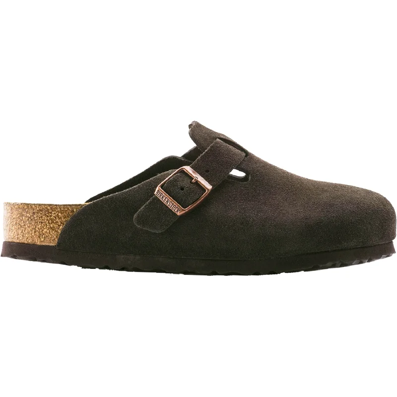 Elegant and classic women's shoes for prom nightUnisex Birkenstock Boston Soft Footbed Mocha Suede
