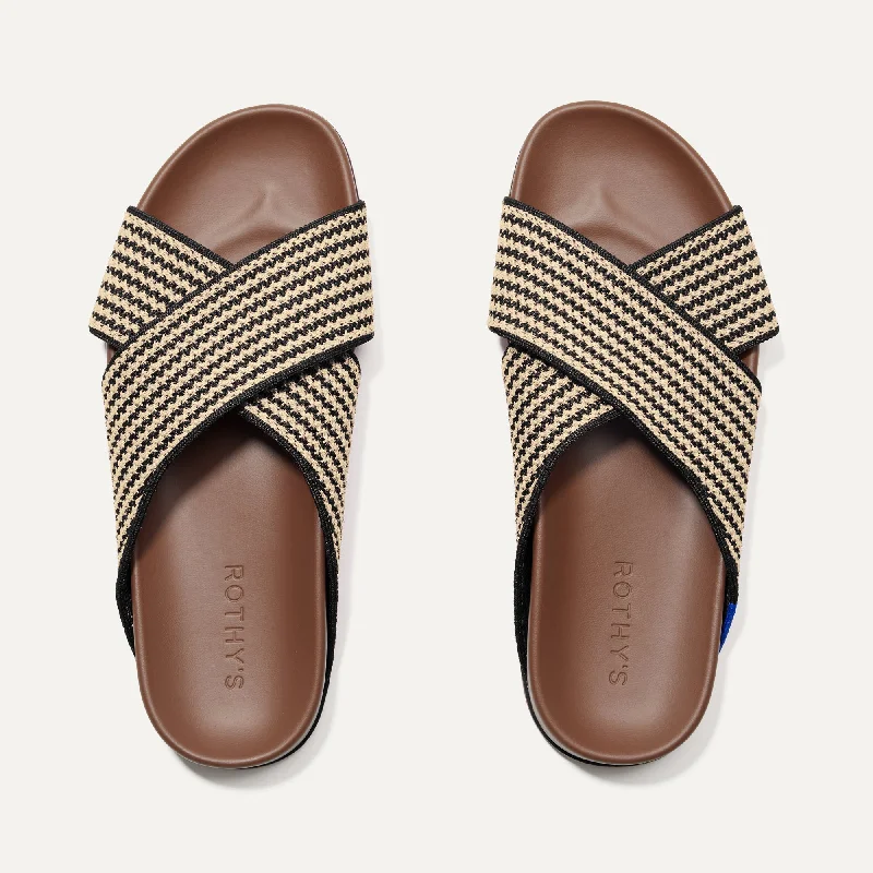 Elegant and sophisticated women's shoes for dinner datesThe Weekend Slide - Toffee Stripe