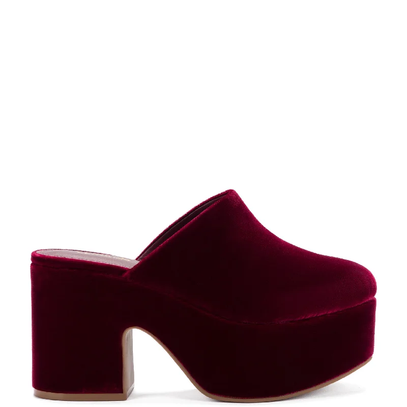 Chic and stylish women's shoes for fashion weekMiso Platform Clog In Wine Velvet
