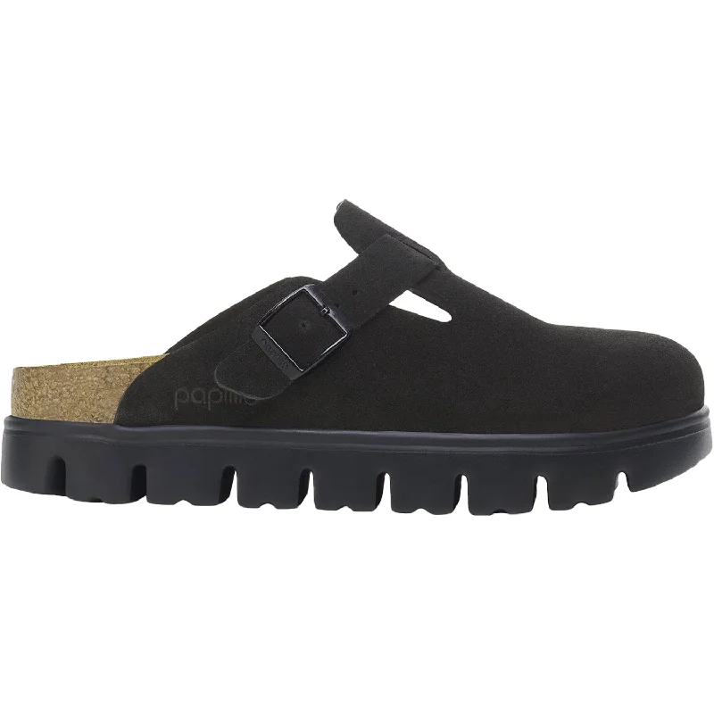 Stylish and practical women's shoes for rainy daysWomen's Birkenstock Boston Chunky Black Suede