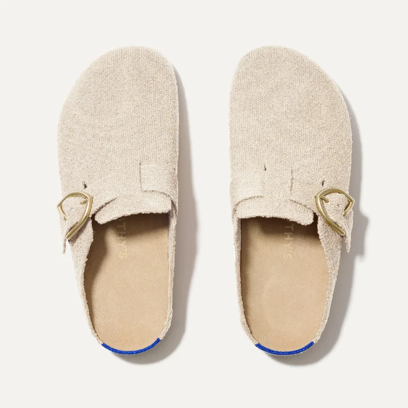Chic and stylish women's shoes for cocktail partiesThe Buckle Clog - Honeybun Bouclé