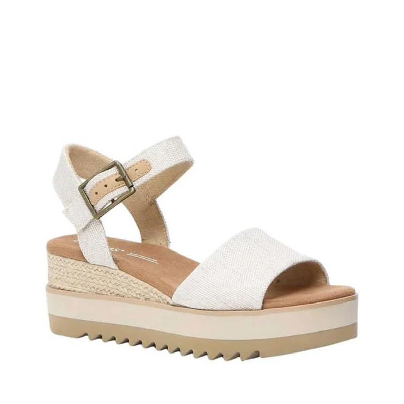 Chic and stylish women's shoes for cocktail partiesWomen's Shoes TOMS DIANA Platform Wedge Sandals 10017908 NATURAL