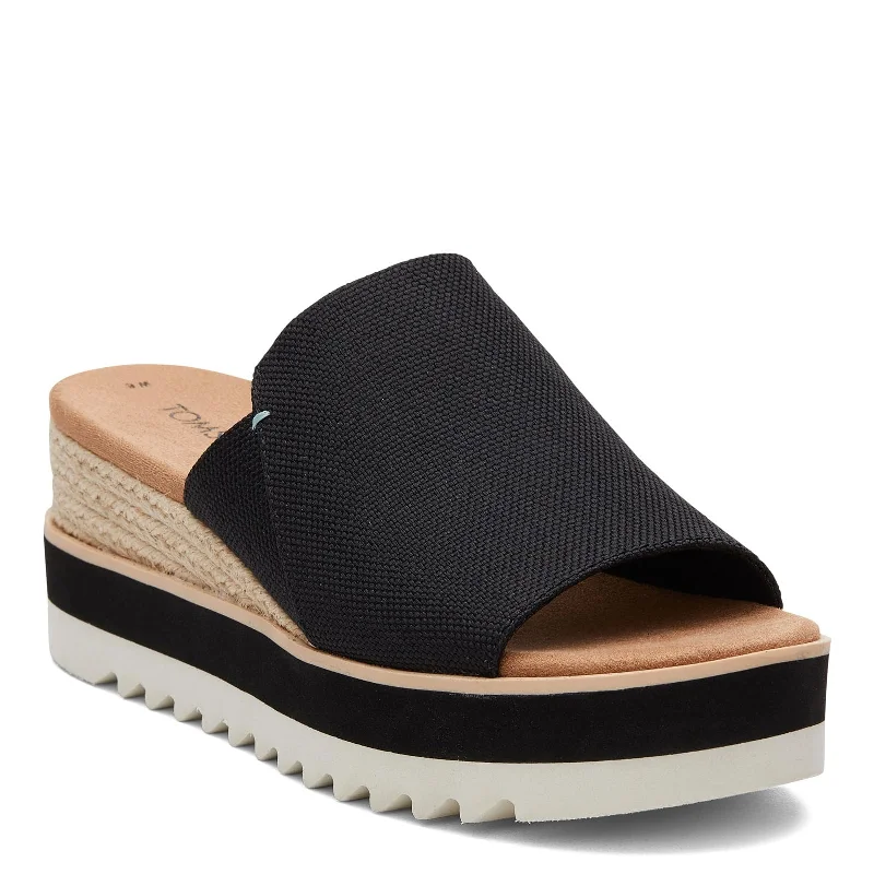 Chic and trendy women's shoes for the officeWomen's Shoes TOMS DIANA MULE Platform Wedge Sandals 10019736 BLACK CANVAS