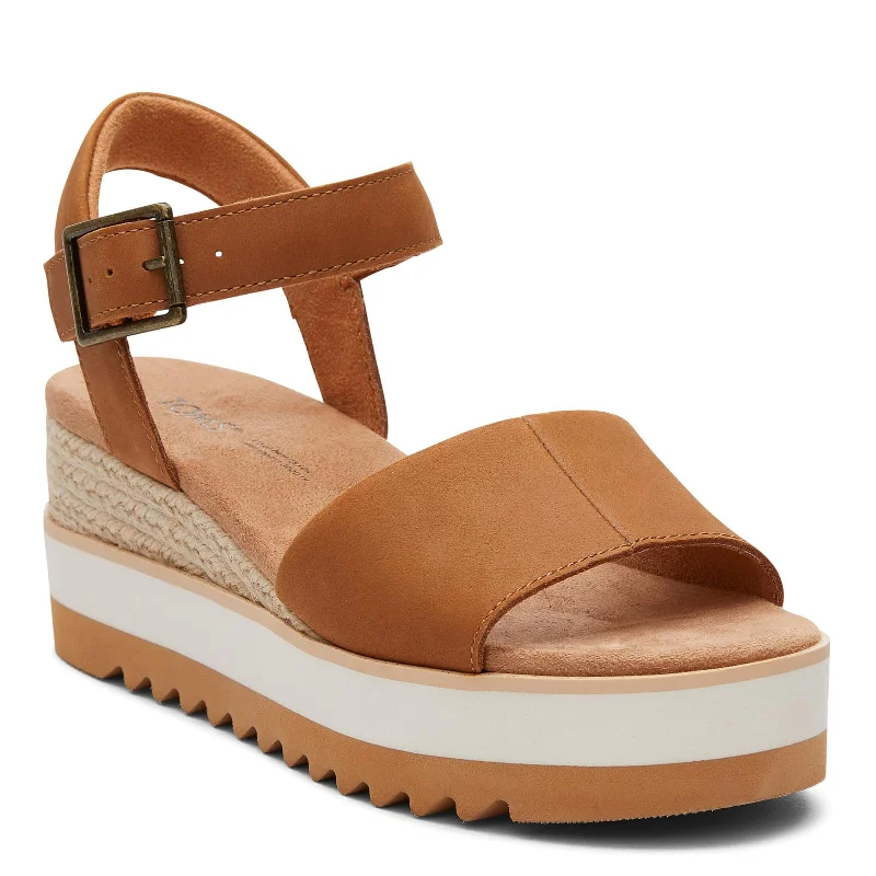 Timeless and elegant women's shoe classicsWomen's Shoes TOMS DIANA Platform Wedge Sandals 10019757 TAN LEATHER