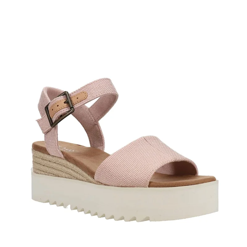 Chic and sophisticated women's footwear for workWomen's Shoes TOMS DIANA Platform Wedge Sandals 10020737 BALLET PINK WOVEN