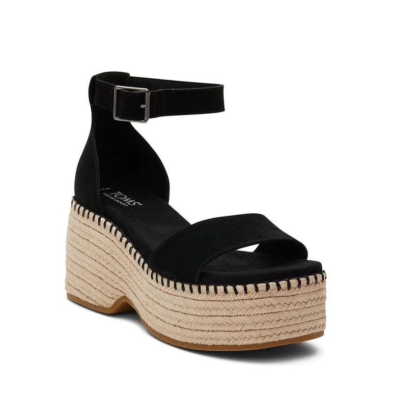 Vibrant and colorful women's shoe collectionsWomen's Shoes TOMS LAILA Ankle Strap Platform Sandals 10020745 BLACK SUEDE Vibrant and colorful women's shoe collectionsWomen's Shoes TOMS LAILA Ankle Strap Platform Sandals 10020745 BLACK SUEDE