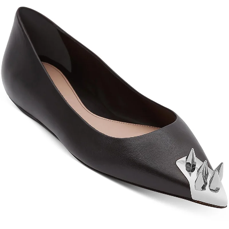 Chic and versatile women's footwearAlexander McQueen Womens Leather Spikes Ballet Flats