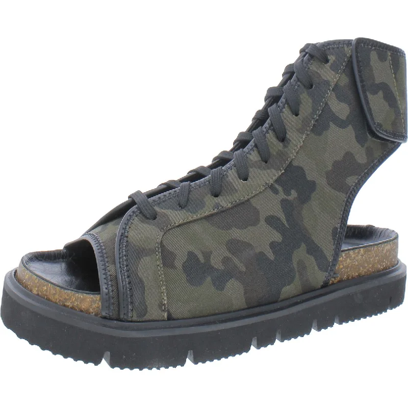 Comfortable yet fashionable women's shoesAll Black Womens COMBAT SANDAL Camouflage Open Toe Lace-Up