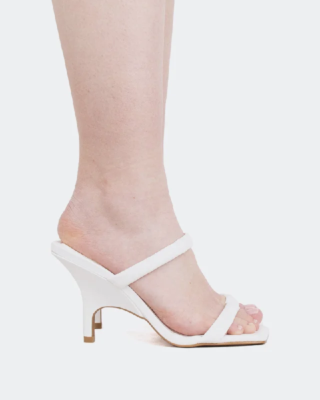 Elegantly crafted women's shoesBarbuda, White Leather/Cuir Blanc