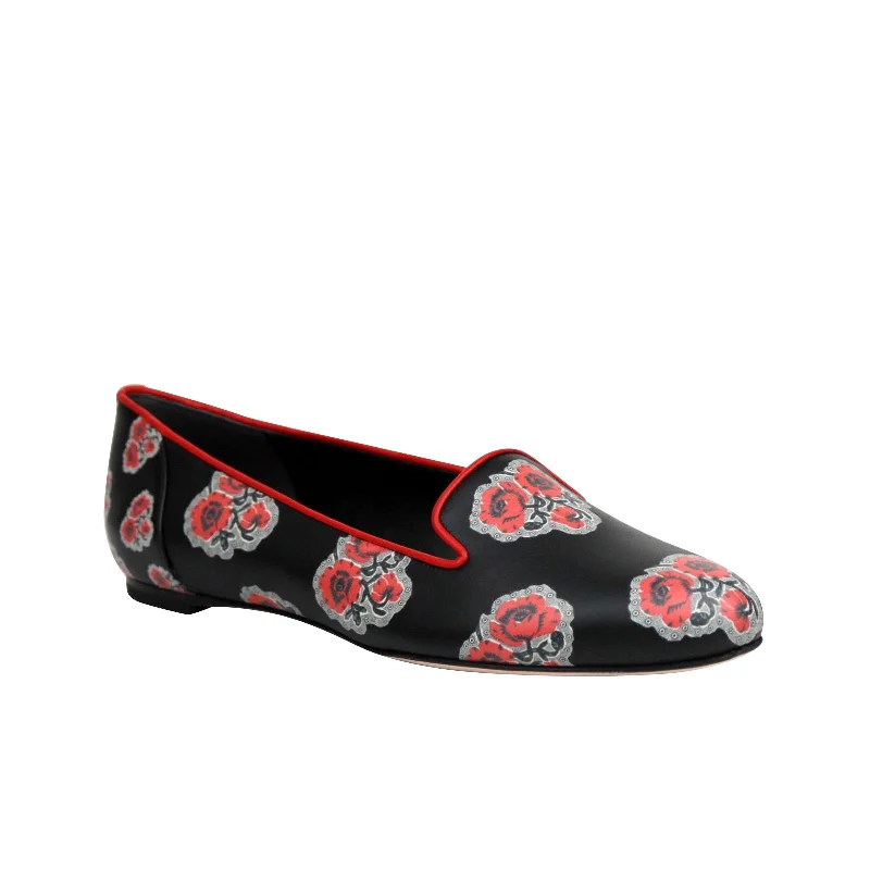 Chic and trendy women's shoe fashionsAlexander McQueen Women's Rose Pattern Black Leather Slipper Shoes Chic and trendy women's shoe fashionsAlexander McQueen Women's Rose Pattern Black Leather Slipper Shoes