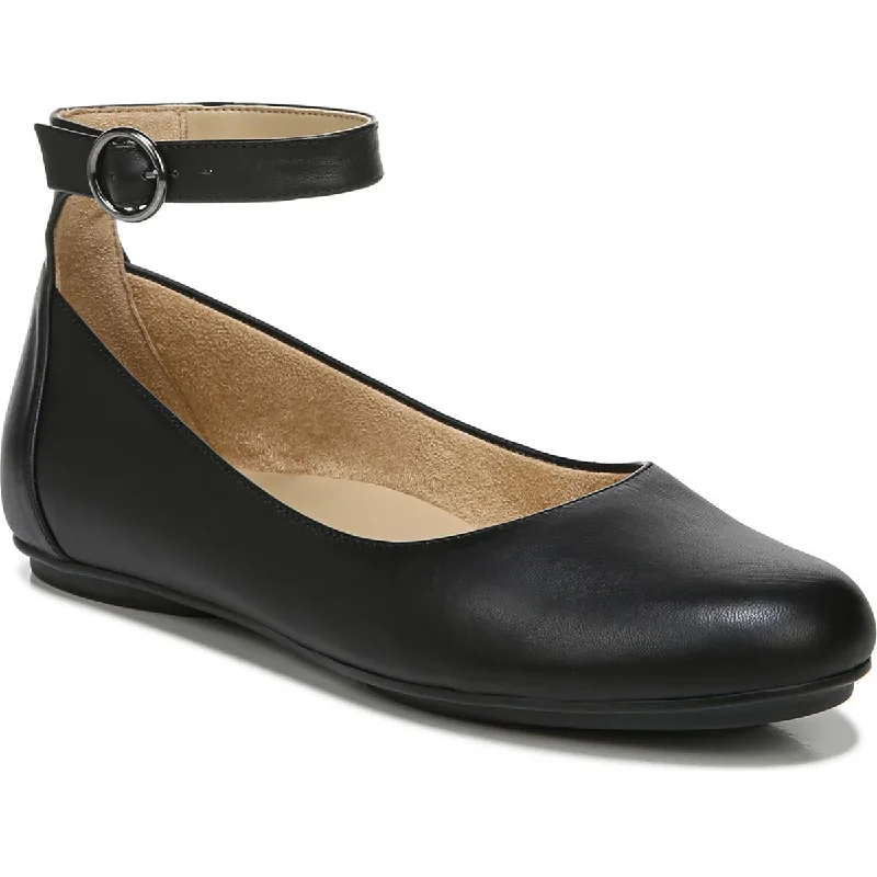 Flattering and figure-hugging women's footwearMaxwell Womens Leather Ankle Strap Ballet Flats Flattering and figure-hugging women's footwearMaxwell Womens Leather Ankle Strap Ballet Flats