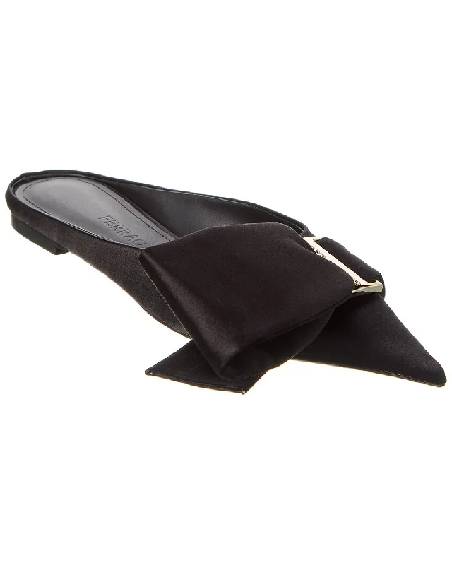 Versatile and stylish women's shoes for city walksFerragamo Emii T Satin Flat