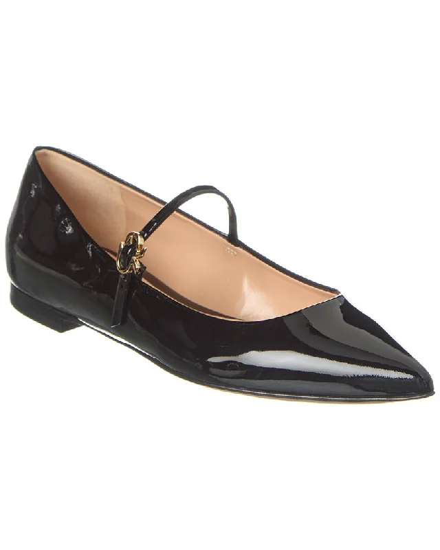 Comfy and stylish women's shoes for everyday comfortGianvito Rossi Ribbon Jane Patent Ballerina Flat