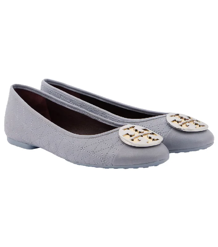 Chic and stylish women's shoes that complement every outfit and occasioTory Burch Women's Claire Quilted Ballet Flat, Dew Blue/Gold/Silver