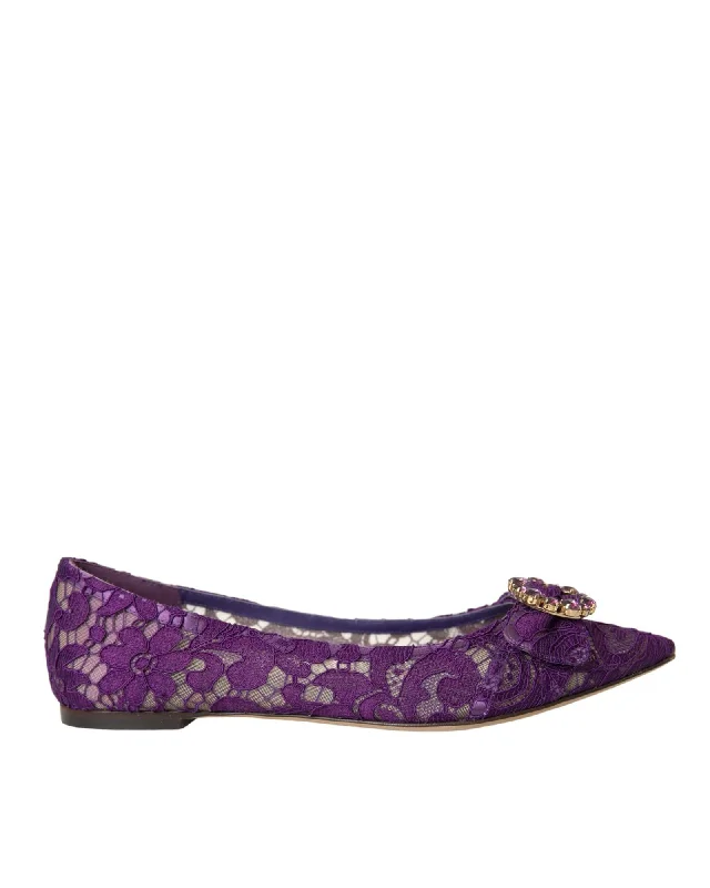 Elegant and sophisticated women's shoes for any formal eventDolce & Gabbana Taormina Lace Crystal Loafers in