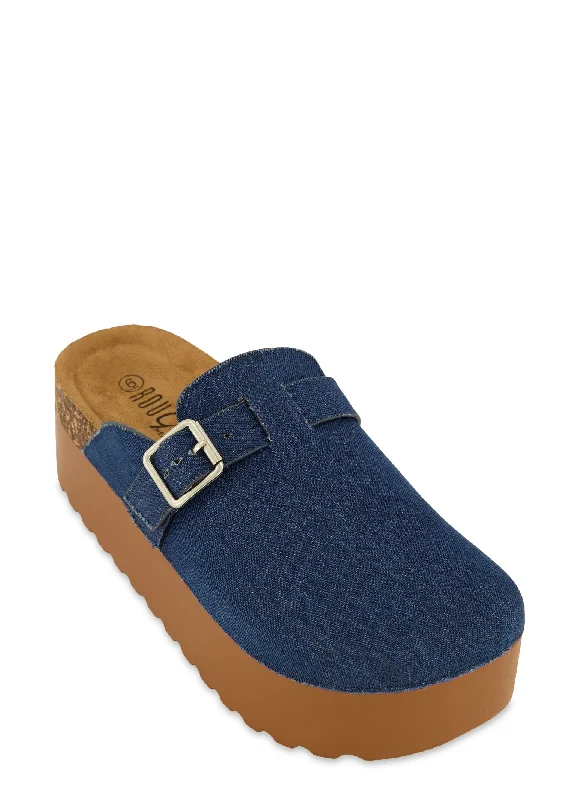 Chic and stylish women's shoes for summerBuckle Detail Platform Clogs