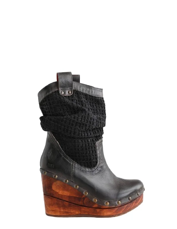 Chic and stylish women's shoes for summerBruges Ii Wedge Boot In Black Rustic