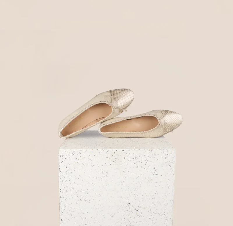 Stylish and elegant women's shoes for weddingsComo - Ivory Rombus/Gold