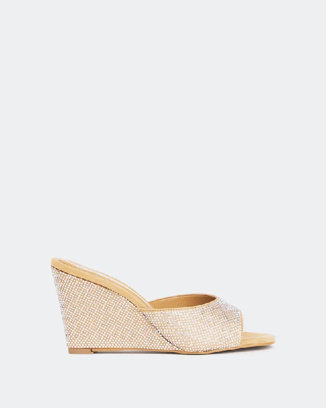 Exotic and bold women's shoe designsCrystal, Tan Suede/Suède Ocre