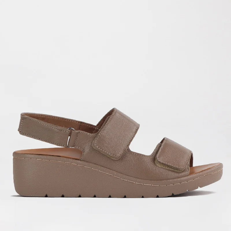 Stylish and supportive women's shoes for plantar fasciitisDouble Band Wedge Slingback Sandal with Removable Footbed in Stone - 12533 Stylish and supportive women's shoes for plantar fasciitisDouble Band Wedge Slingback Sandal with Removable Footbed in Stone - 12533
