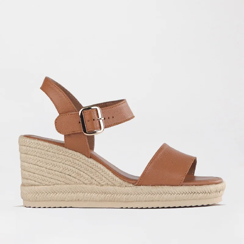Feminine and dainty women's shoe designsEspadrille Wedge Sandal in Tan - 12683