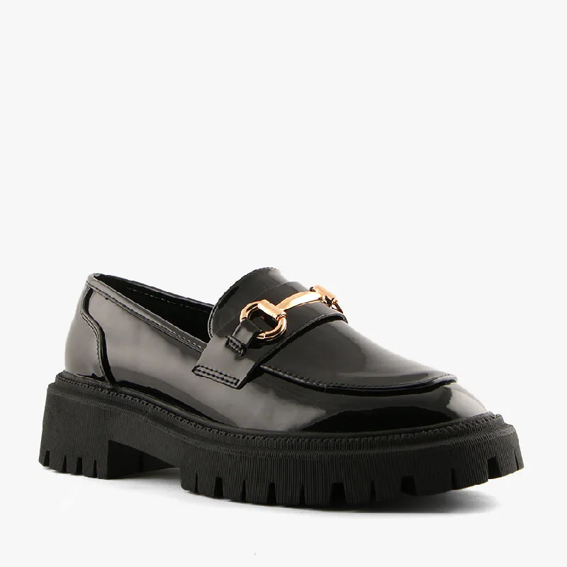Comfy and stylish women's shoes for flat feetEXTRA BLACK PATENT