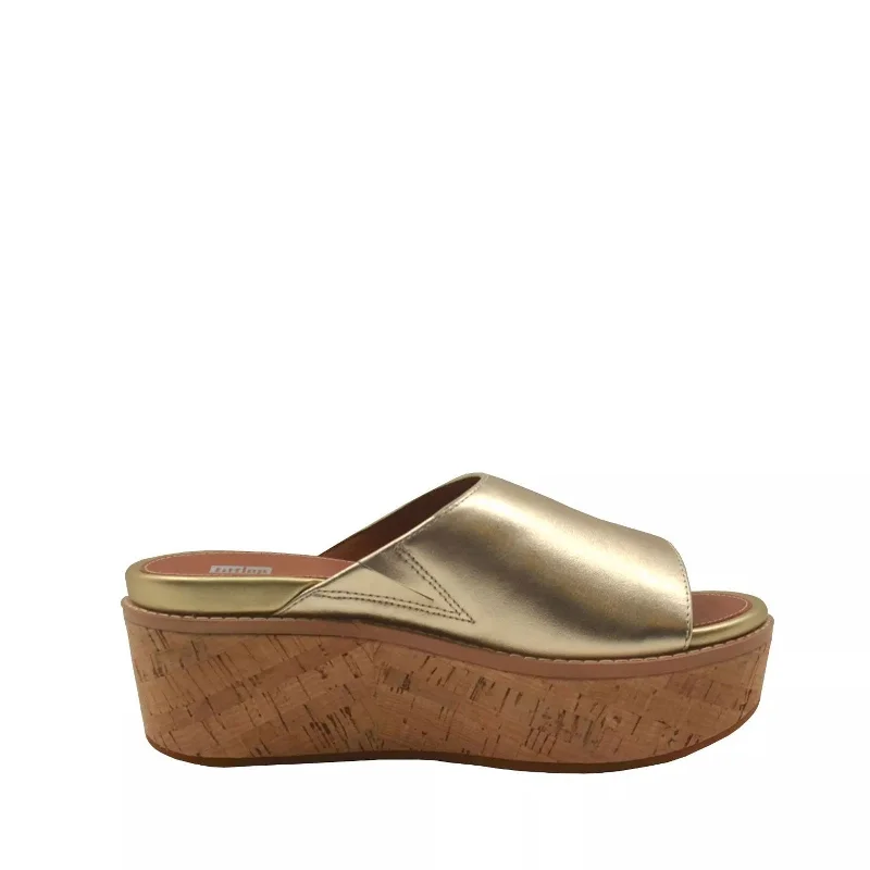 Bold and striking women's shoe fashionsWomen's Shoes FitFlop ELOISE Platform Leather Wedge Slides FT5-675 PLATINO Bold and striking women's shoe fashionsWomen's Shoes FitFlop ELOISE Platform Leather Wedge Slides FT5-675 PLATINO