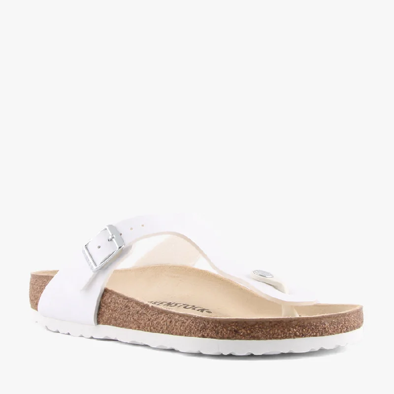 Comfy casual women's shoes for everyday wearGIZEH WHITE BIRKO-FLOR