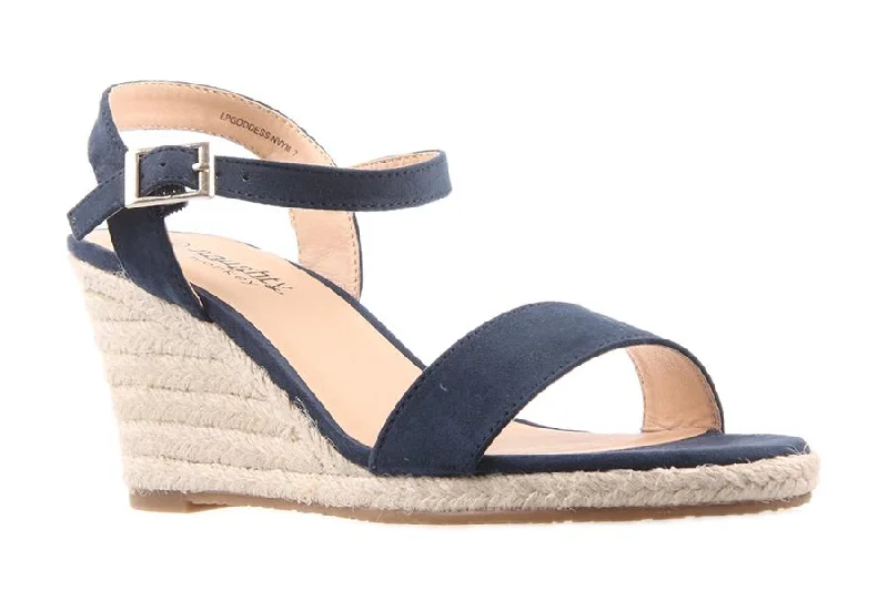 Comfy and casual women's shoes for the weekendGODDESS NAVY SUEDE