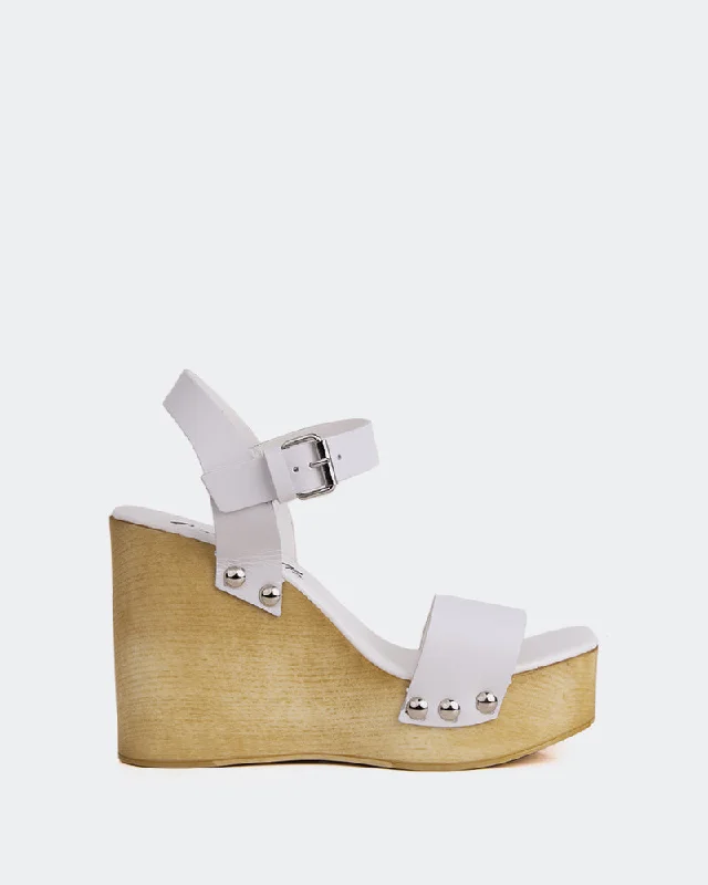 Chic and stylish women's shoes for fashion weekHeloise White Leather