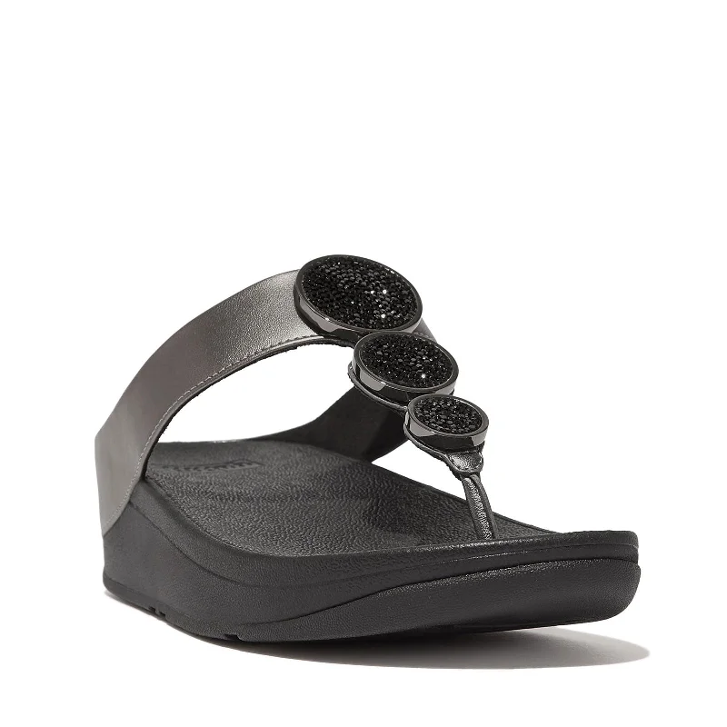 Elegant and classic women's shoes for prom nightFitFlop Women's Halo Bead-Circle Metallic Toe-Post Sandals Wedge, Pewter Black Elegant and classic women's shoes for prom nightFitFlop Women's Halo Bead-Circle Metallic Toe-Post Sandals Wedge, Pewter Black