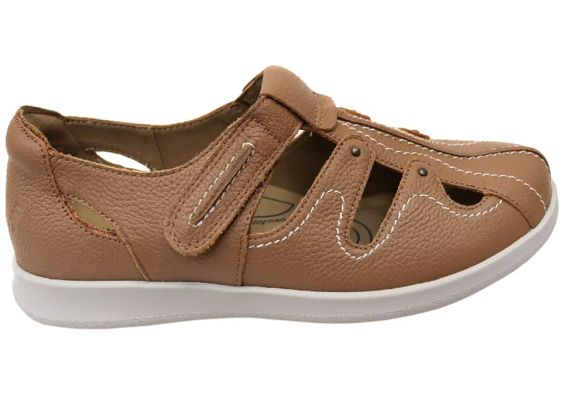 Timeless classic women's shoe designsHomyped Jamima Tan Womens Leather Wide Fit Comfortable Shoes