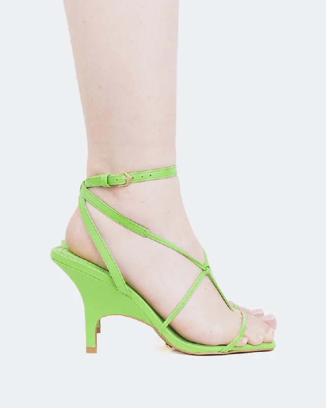 Elegant and sophisticated women's shoes for dinner datesLiquid Green Leather